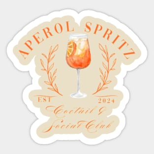 Aperol Spritz Cocktail and Social Club Sticker